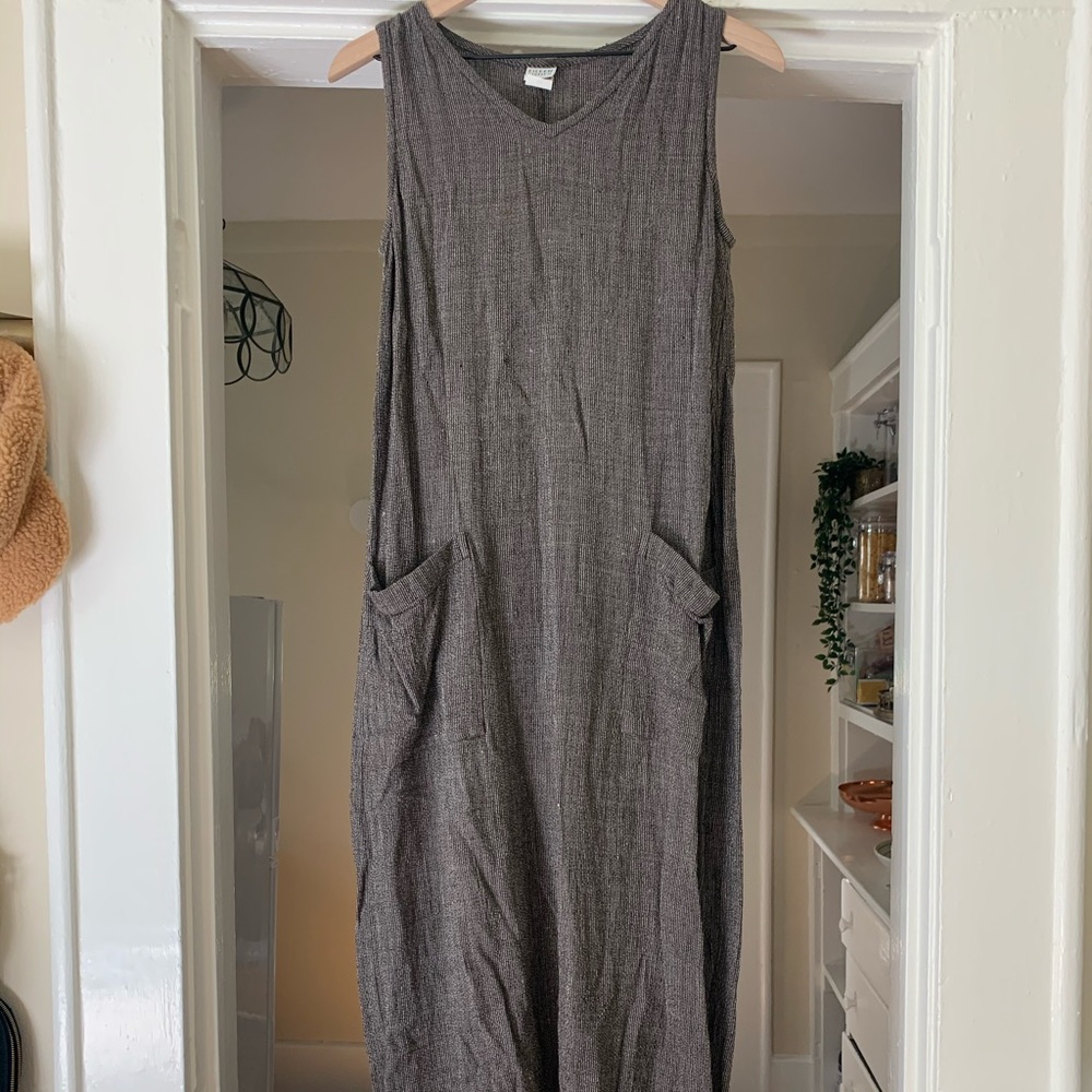 Vintage Eileen Fisher Linen Rayon Maxi Dress
